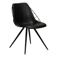 Scaun cu husă din piele artificială DAN-FORM Denmark Sway, negru