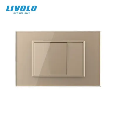 Intrerupator mecanic simplu 3M, cu rama sticla Auriu