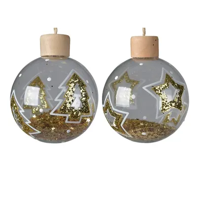 Glob - Glitter Deco - Gold Star and Fir Tree - mai multe modele