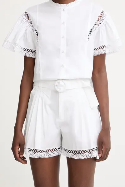 Twinset pantaloni scurți eleganți pentru femei, din bumbac cu elastan