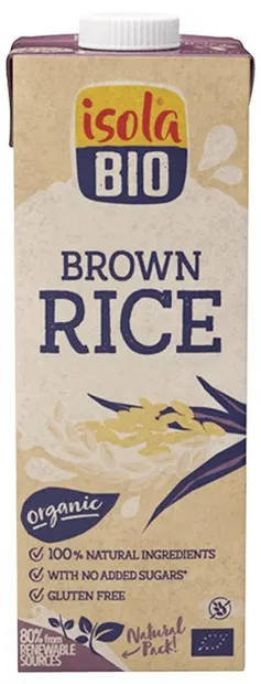 Băutură organică din orez brun, fără gluten, 1 l, Isola Bio