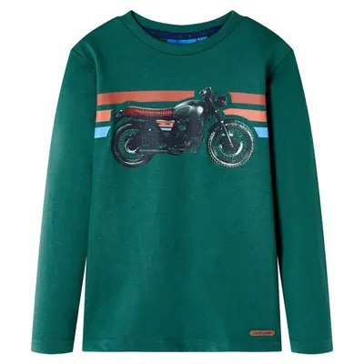 Tricou pentru copii cu mâneci lungi, verde, 92