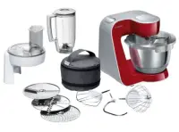 Robot de bucatarie Bosch MUM58720, 1000 W, Bol 3.9 L, Blender 1.25 L, 7 Viteze + Impuls (Rosu/Argintiu)