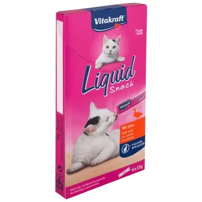Snack Lichid Pisici Vitakraft Rata si Beta Glucan, 6 x 15 g