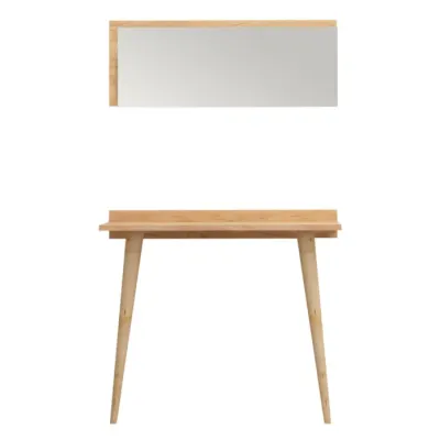 Masuta de toaleta BANEVENTO, cu oglinda, stejar, 80x32x84 cm