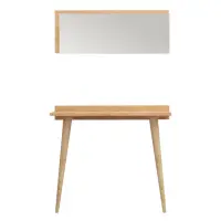 Masuta de toaleta BANEVENTO, cu oglinda, stejar, 80x32x84 cm