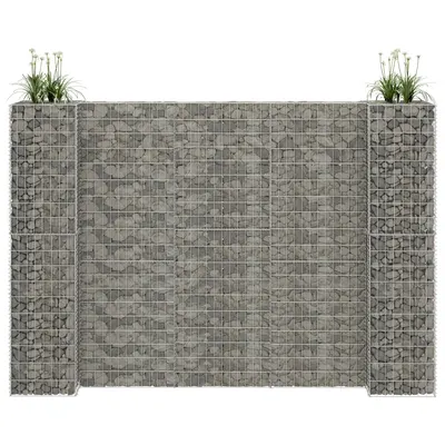 Gossi jardiniera gabion in forma de h, 260 x 40 x 180 cm, sarma otel