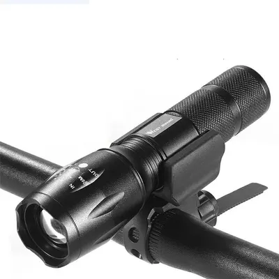 Lumină bicicletă super luminoasă, zoom retractabil, negru