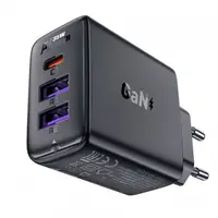 Incarcator Retea Acefast A57, 35W, 3A, 2 x USB-A - 1 x USB-C, Negru