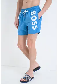 Pantaloni scurti de baie cu imprimeu logo Octopus - Albastru cobalt