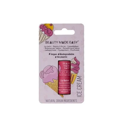 Balsam buze vegan, zero plastic, Ice Cream, 5.5g, Beauty Made Easy