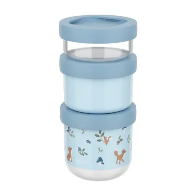 Cutii de gustări pentru copii albastru-deschis 3 buc. din plastic Forest Friends by Little Dutch – Mepal