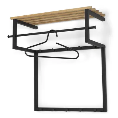 Cuier de perete negru/în culoare naturală cu raft din metal 76 cm Rizzoli – Spinder Design
