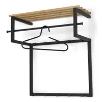 Cuier de perete negru/în culoare naturală cu raft din metal 76 cm Rizzoli – Spinder Design