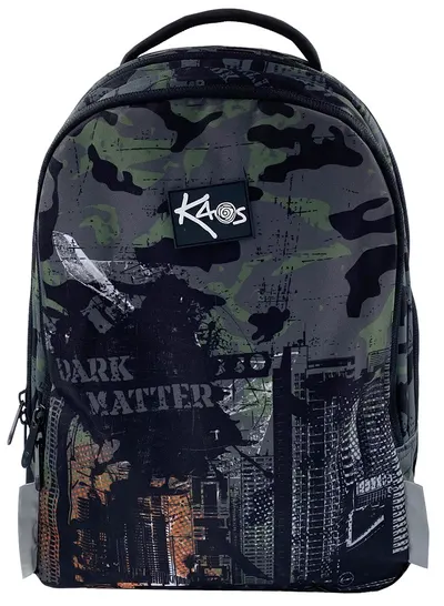 Ghiozdan școlar Kaos 2 în 1 - Dark Matter, cu 4 compartimente