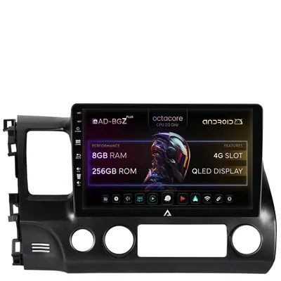 Navigatie Honda Civic (2005-2012), Android, Z-Octacore 8GB RAM + 256GB ROM, 10.1 Inch - AD-BGZ10008+AD-BGRKIT008