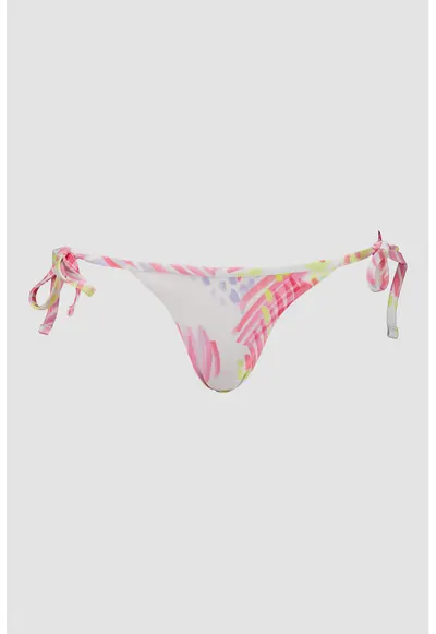 Slip brazilian cu model abstract - Alb/Roz/Verde lime