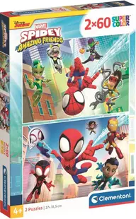 Puzzle pentru copii Clementoni din 2 x 60 piese - Spidey și prietenii săi minunați