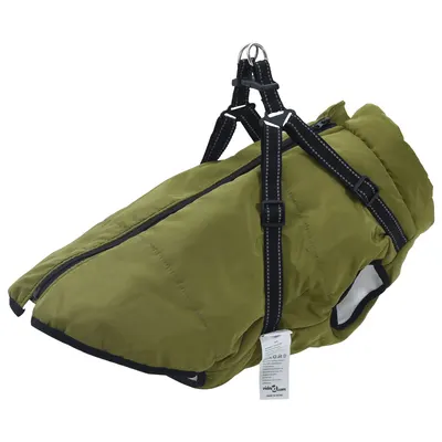 vidaXL Haina pentru Câini Verde Army L52 Fleece și poliester