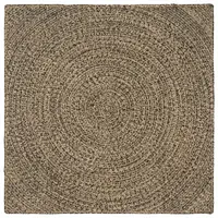 vidaXL Covor de zonă Natural și Negru 160 x 160 cm Iută