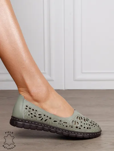 BALERINI dama din Piele naturala PERFORATA SLIP-ON CRL1363 Barilla