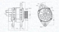 Alternator (12v, 90a) Potrivit Alfa Romeo 147, 156, 166, Gt, Gtv, Spider; Fiat Barchetta, Punto, Stilo; Lancia Lybra 1.6 1.8 2.0 04.95-03.12