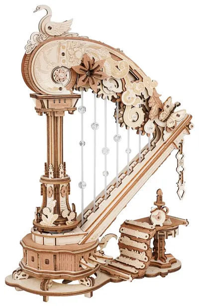 Puzzle 3D din lemn Robo Time din 350 de piese - Harpa magică