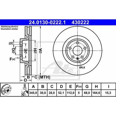 Disc frana ATE 24.0130-0222.1
