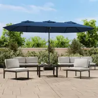 Gossi umbrela de soare cu doua capete, albastru azuriu, 449x245 cm