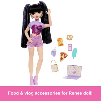 Păpuşă Barbie Dream Besties - Renee, cu 11 accesoriul video