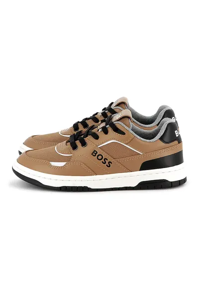 Pantofi sport din piele ecologica cu garnituri din piele - Bej