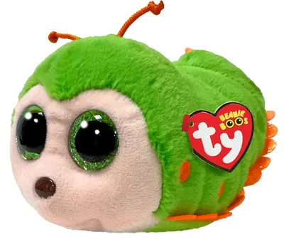 Jucărie de pluș TY Toys Beanie Boos - Omida Pilar, verde, 15 cm