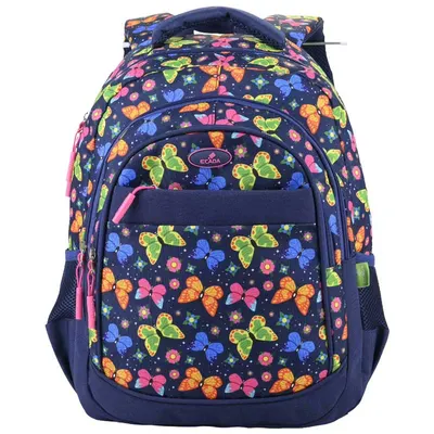 Ghiozdan adolescenti, 46x32x18cm, Fluturi Multicolori, 61439, Ecada