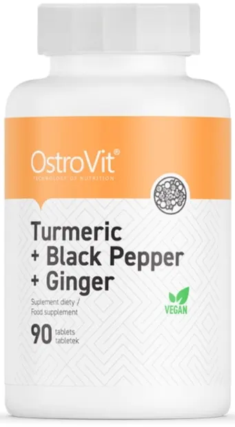 Turmeric + Black Pepper + Ginger, 90 tablete, OstroVit