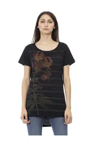 Tricou cu terminatie asimetrica - Negru