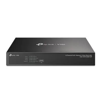 NVR PoE TP-Link VIGI 8 canale 1008H-8MP 53W, 8 MP,1 SATA Interface, max 16TB(neinclus), H.265+ ONVIF, etecție mișcare, linie, in