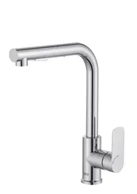 Baterie bucatarie Roca Cala A5A856EC00, inalta, tip L, dus, Crom