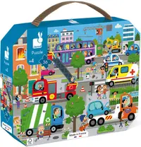 Puzzle in valiza pentru copii Janod - Oras, 36 piese