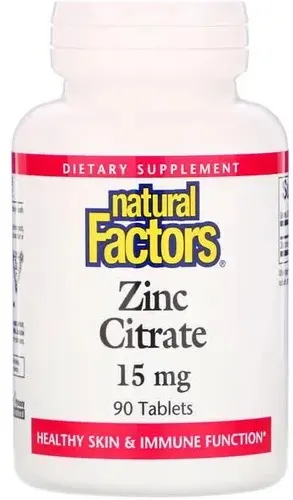 Zinc Citrate, 15 mg , 90 tablete, Natural Factors