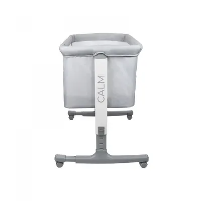 Patut Co Sleeper Asalvo Calm gri, reglabil 5 nivele de inaltime, picioare extensibile, material moale si usor de curatat, 80 x 65 x 84