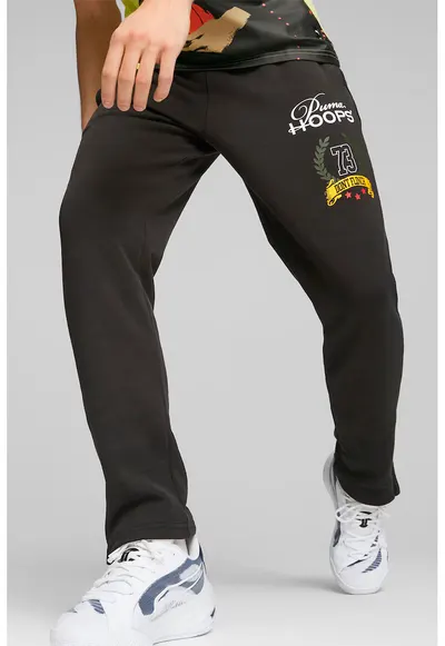 Pantaloni sport cu terminatii cu fermoare Hoops - Negru
