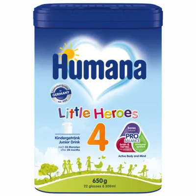 Formula de lapte praf pentru copii 4 Little Heroes ProBalance, 24+ luni, Humana | 650 g