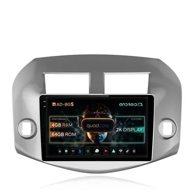 Navigatie 2K Toyota RAV4 (2005-2013), Android, S-Quadcore 4GB RAM + 64GB ROM, 10.36 Inch - AD-BGS100042K+AD-BGRKIT069A