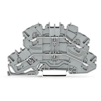 Double-deck terminal block; Through/through terminal block; L/L; for DIN-rail 35 x 15 and 35 x 7.5; 2.5 mm²; Push-in CAGE CLAMP®; 2,50 mm²; gray
