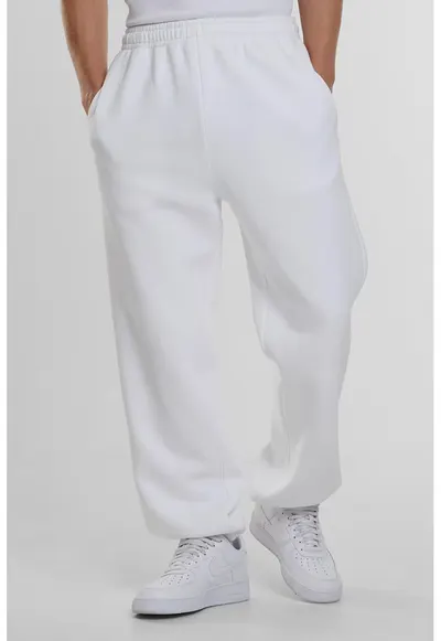 Pantaloni de trening cu croiala relaxed-fit si buzunare - Alb
