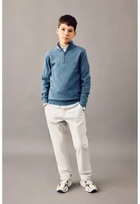 Pantaloni chino drepti - Alb fildes