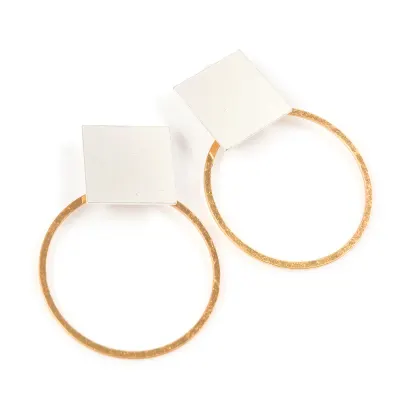 Cercei rotunzi aurii minimalisti cu clips