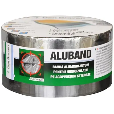 Banda Aluminiu cu Bitum, 10 cm x 10 m, pentru Hidroizolatii, Den Braven
