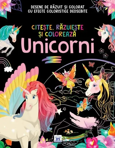 Citește, răzuiește și colorează. Unicorni - Paperback - ***