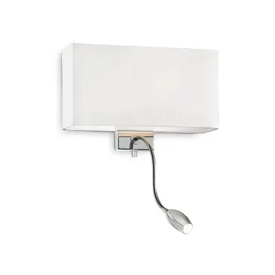 Aplica Hotel, 2 becuri, dulie E27 + LED, L:320 mm, H:225 mm, Alb